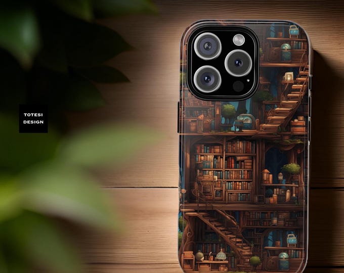 Bookshelves magical Gothic Library Books Whimsical  bookcase aesthetic iPhone 16 15 14 13 12 11 Pro Max Plus Samsung S25 S24 S23 Ultra Plus