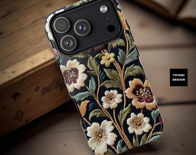 Vintage Flower pattern phone case for iPhones and Samsung Galaxy cell phones
