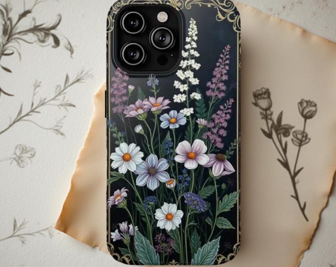 Vintage Floral iPhone Case: Shockproof Botanical Protective Cover