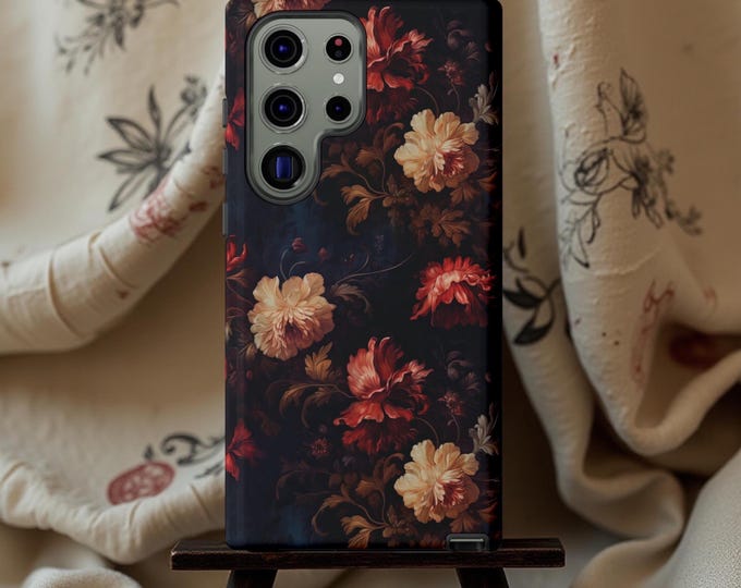 Winter Fall phone case Goth Dark Academia Floral iPhone, Samsung  Vintage style