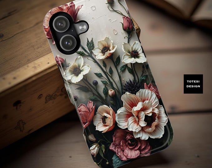 iPhone 17 16 15 Chic Floral Art MagSafe iPhone tough phone cases 15 14 13 12  Plus Pro Max Mini Glossy matte  Gift for Xmas