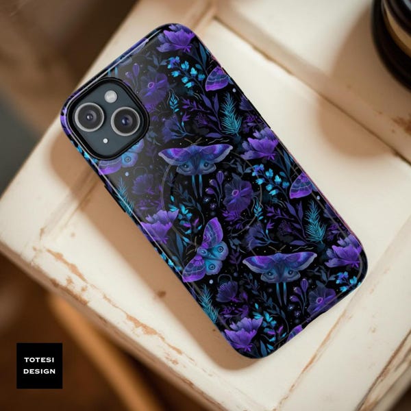 Night Garden Moths Magnetic Case | Purple Celestial Mystic