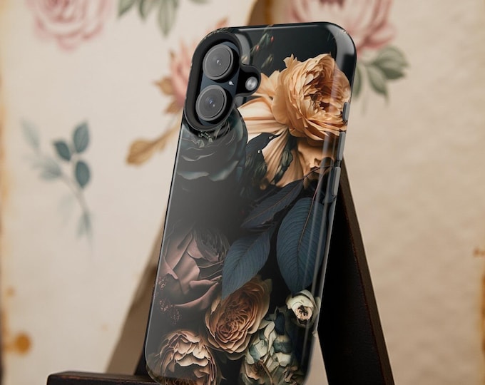 Dark Academia Floral iPhone Case: Gothic Victorian MagSafe Cover