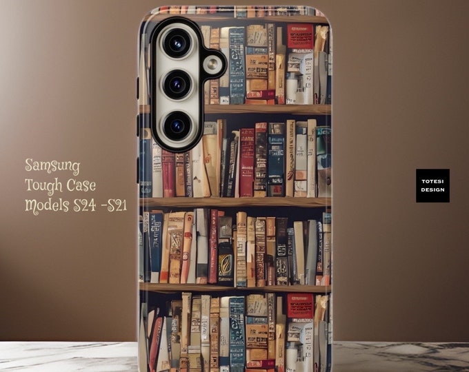 Cute Books Bookshelf literary aesthetic phone case iPhone 16 15 14 13 Pro Max Plus Samsung Galaxy S21 S23 S24 Plus Ultra |  book lover