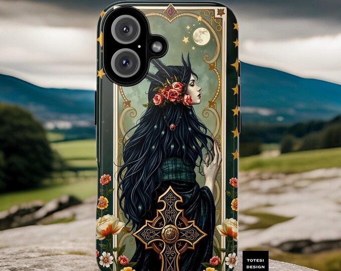 Nature Irish Gaelic  goddess saint Bridget Tough Case - Gothic Dark Academia iPhone 16 15 14 13 12 11 Samsung Galaxy  S24 S23 S22, Google