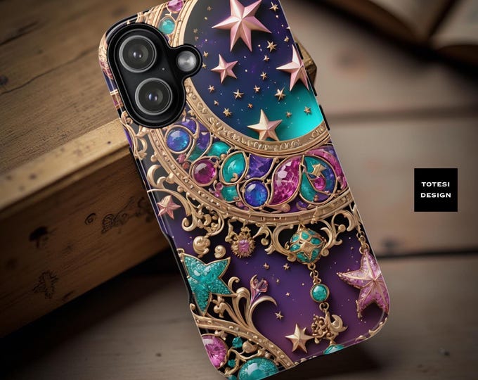 Celestial Moon Stars Jewels Samsung Galaxy Phone Case