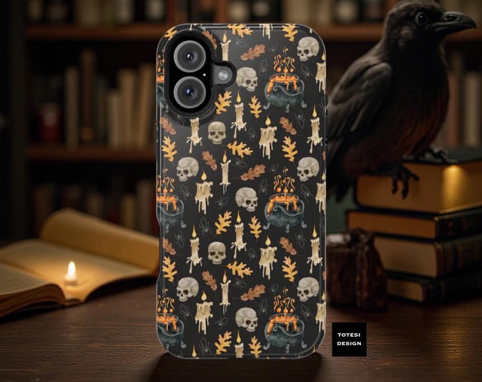 Gothic Horror Spooky MagSafe compatible magnetic iPhone case dual layer tough phone case 13 14 15 16 Pro Max Plus Mini| Fall gifts