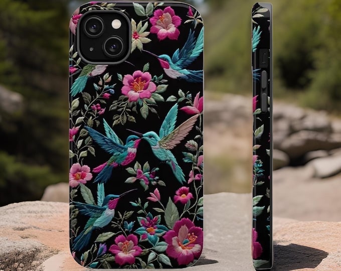 iPhone Case Nature Humming Birds Garden Floral  Magnetic Tough Case - MagSafe Compatible, 13 14 15 16 Pro Max