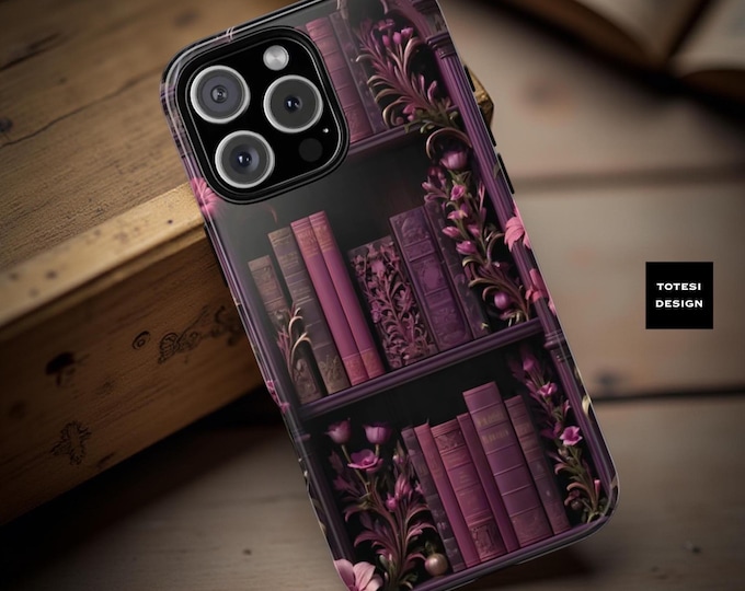 Floral Bookshelf Samsung Tough Case: Pink Purple Bookish Art