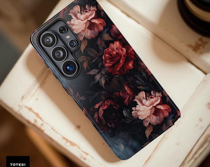 Gothic Floral Tough Samsung S26 S25 Phone Case | Dark Academia Style iPhone 17 16