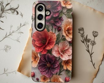 Boho Floral Phone Case | Pretty Cute Floral Design, Tough Cover