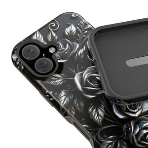 Gothic Black Roses Phone Case | Magnetic Impact-Resistant Case image 16
