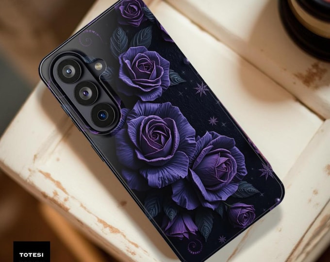 Black Purple Roses, Impact Resistant Phone Case