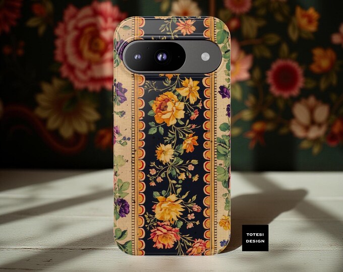 Floral Phone Case - Vintage Botanical Design, Tough Cases, Floral Protective Cover, Nature Lover Gift, Spring/Summer Aesthetic