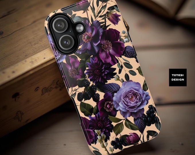 Pink Purple moody flowers phone case iPhone and Samsung phone protection covers