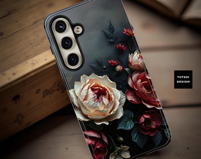 Moody Dark floral academia boho chic tough phone cases
