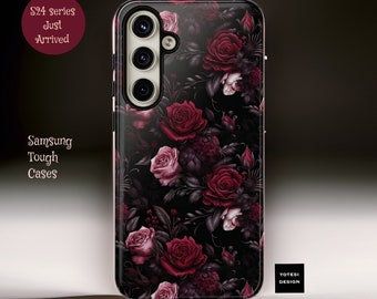 Gothic Floral Black Roses Samsung Galaxy S21 S22 S23 S24 + Plus Ultra |ornamental Victorian Dark Academia Witchy Magical |Glossy Matte