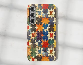 Vibrant Mosaic Floral Snap Cases, Samsung and iPhone slim covers Colorful Phone Case, Boho Chic Accessory, Gift for Her, Trendy Tech