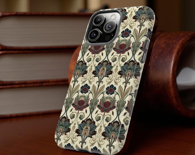 Vintage Botanical Floral Phone Case Art Nouveau Tough Cover for iPhone & Samsung Galaxy