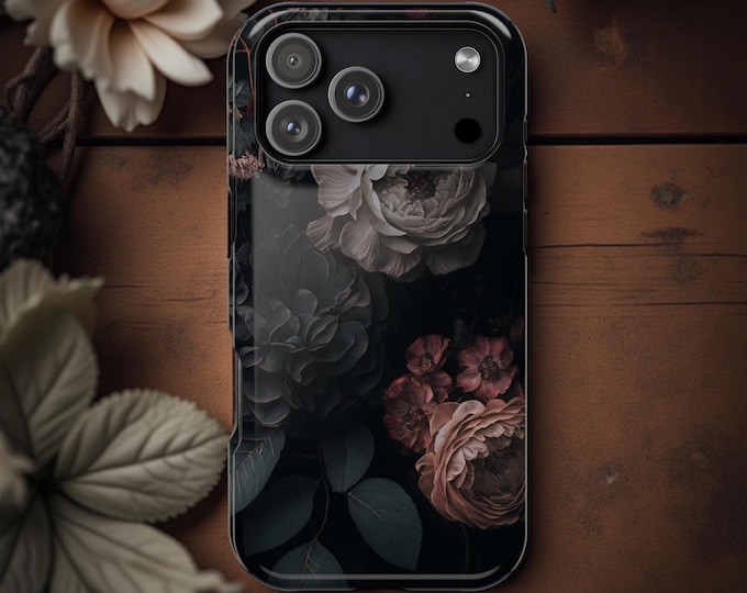 Dark Floral Academia iPhone Case: Magnetic Protective Tough Case