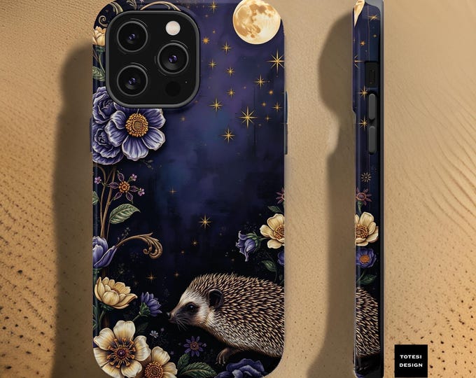 iPhone 16 Night Garden Hedgehog Unique Art Magnetic iPhone tough phone cases 16 15 14 13 12  Plus Pro Max Mini Glossy matte  Gift for Xmas