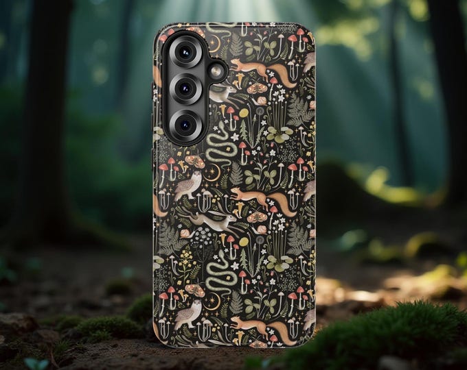 Dark nature forest| Samsung Galaxy Protective Cases | S21 S22, S23 S24 S25 Plus, Ultra| magical| Owls|Magical| Boho| Goth| Glossy| Mat