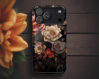 MagSafe dark moody goth romantic floral aesthetic tough phone case iPhones 13 14 15 16 17 Xmas gift her