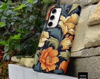 Samsung S23, S22, S21 Plus Ultra, nature, floral, boho| William Morris Style |Floral, Leaves, vintage aesthetic |Matte Glossy