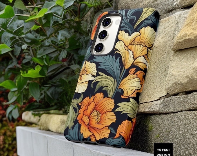 Samsung S23, S22, S21 Plus Ultra, nature, floral, boho| William Morris Style |Floral, Leaves, vintage aesthetic |Matte Glossy