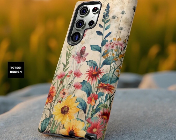 Wildflowers Samsung tough cases S25 S24 S23 Vintage floral botanical art tough iphone Samsung Google 9 8 cases| iPhone 16 15 14 13 12 11