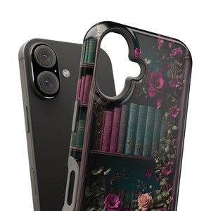 Magnetic Library Bookish Bookshelf phone Case: Dark Academia Style, Magsafe Compatible image 14
