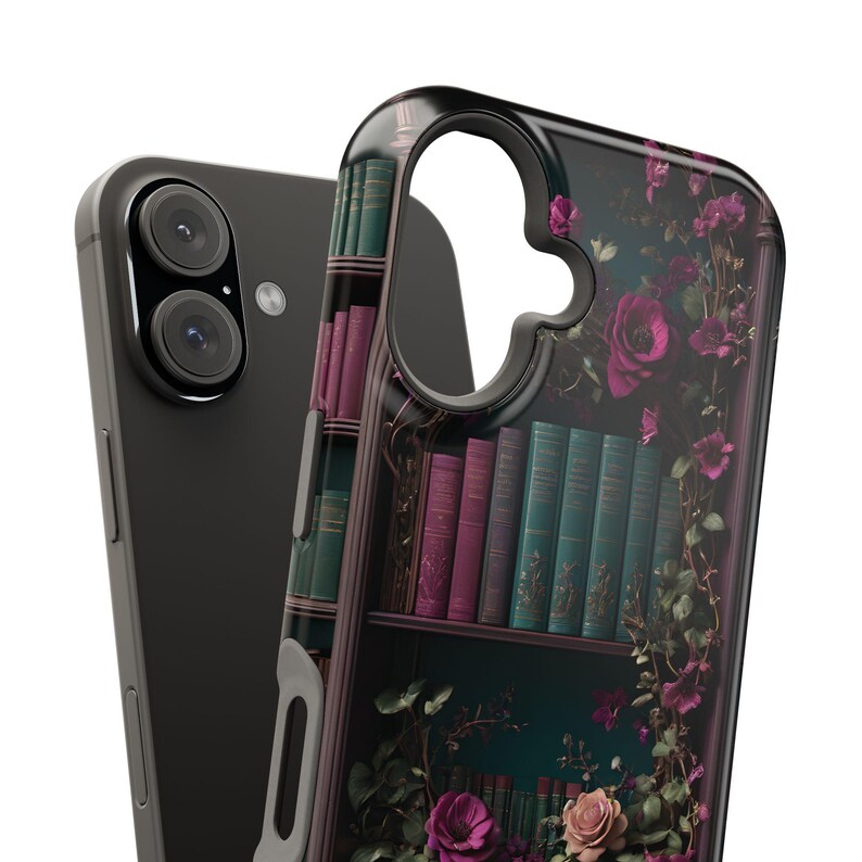 Magnetic Library Bookish Bookshelf phone Case: Dark Academia Style, Magsafe Compatible image 14