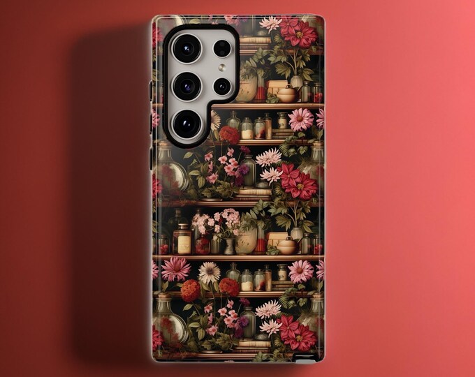 Cute floral boho books aestheticSamsung Galaxy Tough Case S24  S23 S22 S21 Plus Ultra  | Glossy or Matte