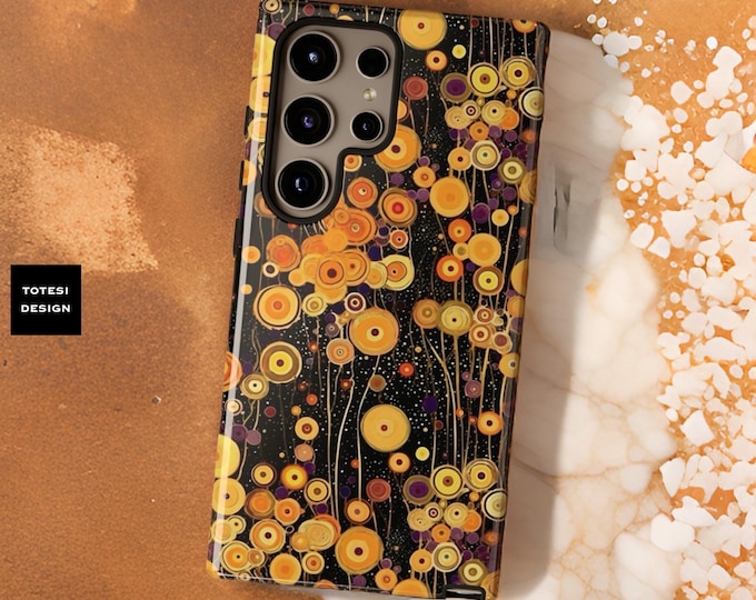Phone Case Abstract Flowers Samsung Galaxy Tough Case iPhone 16 15 14 13 12 11 Pro Max Plus , S24 S23 S22 S21 Plus Ultra