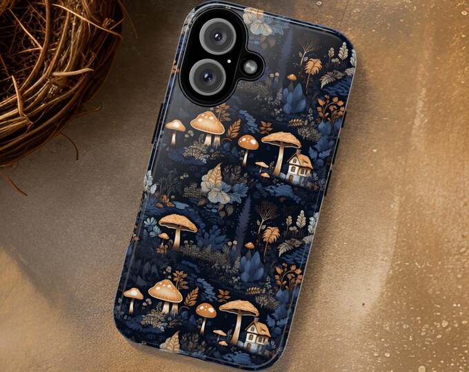 Phone Cases, Dark Mushroom Forest Protective Sturdy Goth Aesthetic, Samsung iPhone, Alternative Goth Accessories, Nature Lover Gift, Gothic
