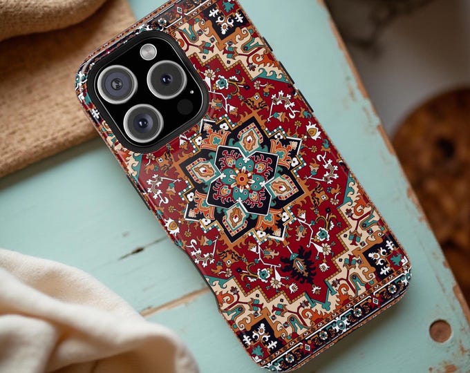 Boho Phone case Persian Rug Oriental Vintage Pattern  Magnetic iPhone 17 16 15 14 Impact-Resistant Case