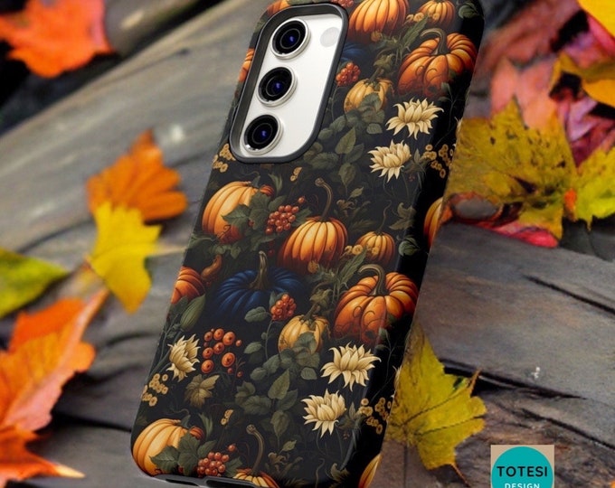 Fall floral pumpkin aesthetic|  tough iphone case - Halloween party -iPhone 12,13,14 Pro,Plus,Mini - Samsung Galaxy S21,S22, S23
