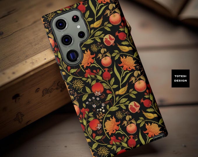 Dark Fruits Floral Foliage Botanical Nature Tough Case iPhone Samsung Google | Vintage Style | Glossy Matte