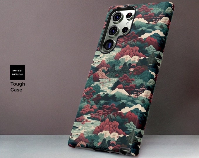 Traditional Japanese Landscape Art Trees Nature aesthetic| Samsung Galaxy Tough Case S24 S23 S22 S21 Plus Ultra  | Glossy or Matte