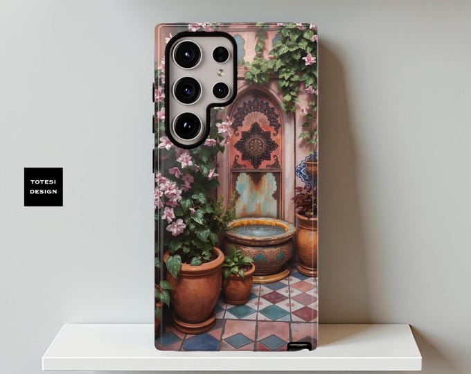 Plant Phone Case, Moroccan Fantasy Garden Dream, Herbs Flowers, Samsung Galaxy S25 S24 S23 Plus Ultra,  iPhone 16 15 14 -11, Tough,