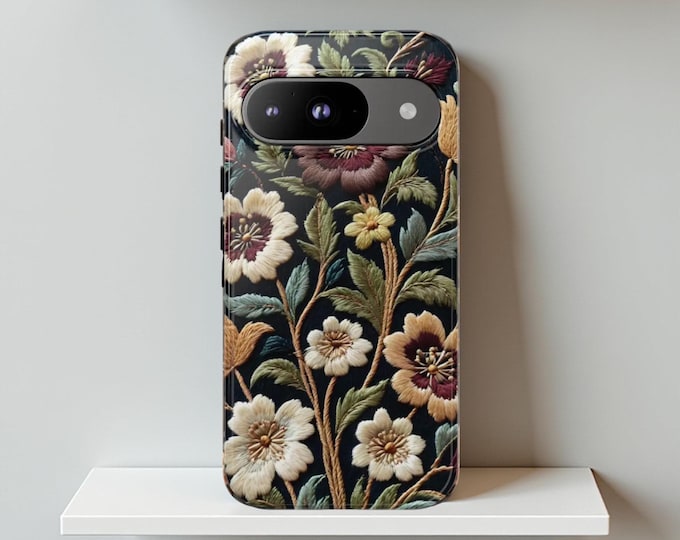 Tough Cases - Vintage Floral Aesthetic iPhone Samsung Galaxy Case, Botanical Victorian Style, 16 15 14 13 S25 S24 S23