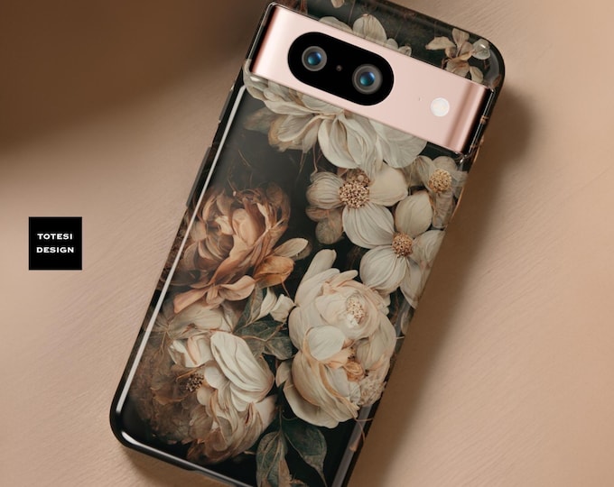 Phone Case Moody Floral Academia Gothic Google Pixel iPhone Samsung Galaxy Tough Case Plus Ultra Pro Max iPhone  | Glossy Matte