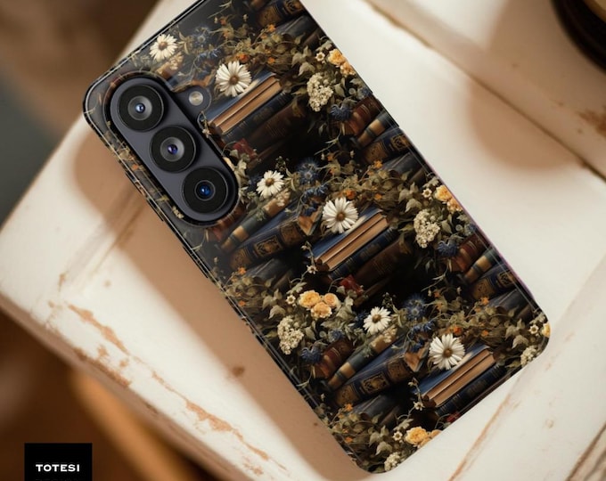 Dark Academia  Books and Flowers  MagSafe Compatible, Dual Layer