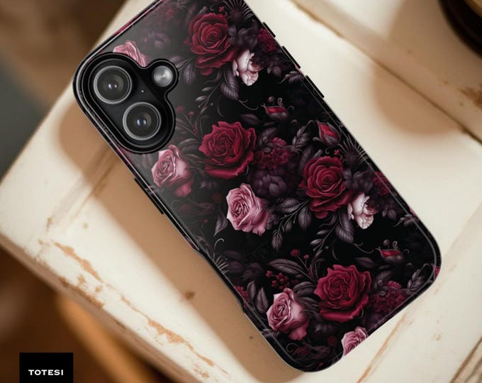 Gothic Black Roses tough Case: Victorian Floral Tough Dual Layer