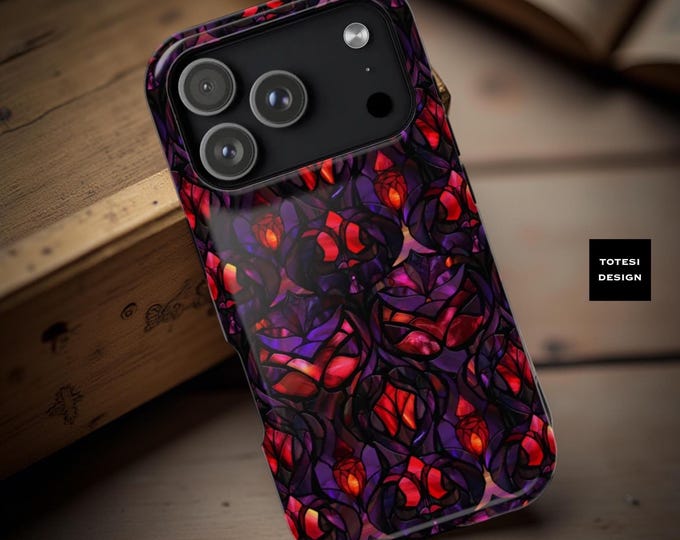 Stained Glass Gothic iPhone Case: Magnetic, MagSafe Compatible