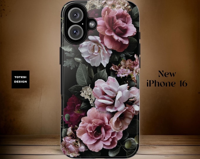 Phone Cases moody floral dark boho iPhone sturdy Case 16 15 14 13 12 pro max plus | Samsung Galaxy S25 S24 S23 S22 Plus Ultra |Glossy Matte