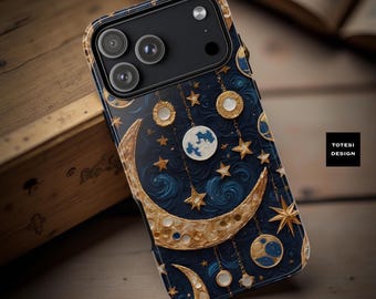 Celestial Lunar Stars Tough Putple Vintage Witchy Phone Case Galaxy & iPhone