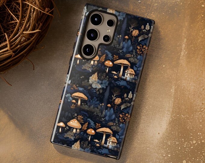 Phone Cases, Dark Mushroom Forest Protective Sturdy Goth Aesthetic, Samsung iPhone, Alternative Goth Accessories, Nature Lover Gift, Gothic