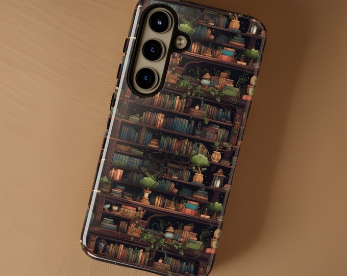 Dark academia book library | Samsung Galaxy Tough Case S25 S24 S23 S22 S21 Plus Ultra  | Glossy or Matte