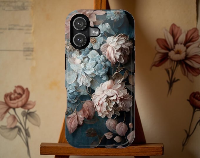 Dark soft moody floral aesthetic magnetic iphone cover 17 16 15 14 13